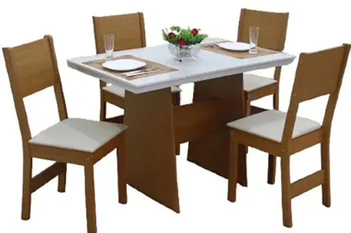 Mesa de Jantar 4 Cadeiras Retangular